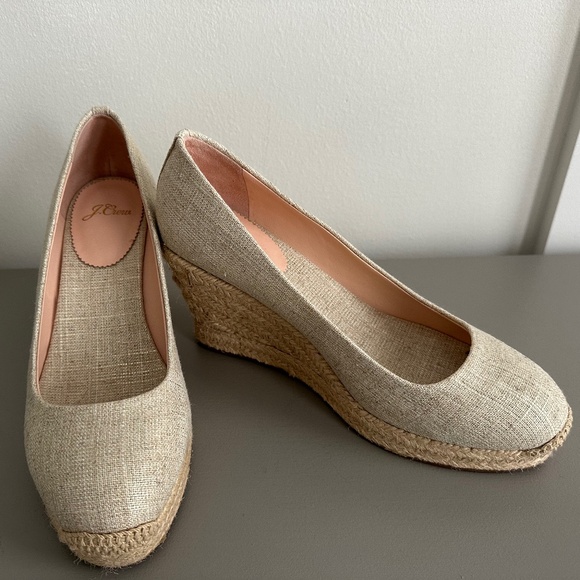 J CREW Seville Canvas Espadrille Wedges - Picture 1 of 8